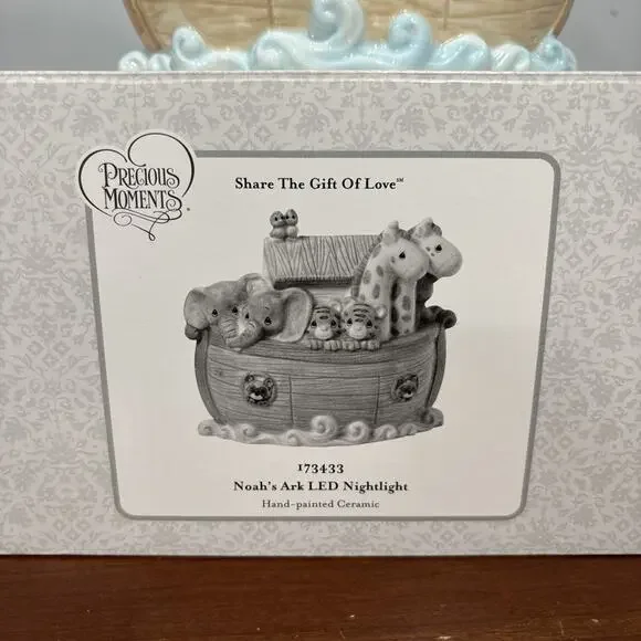 2017 Precious Moments Noah's Ark LED Ceramic Nighlight Bible Religious Gift NEW - Picture 6 of 9